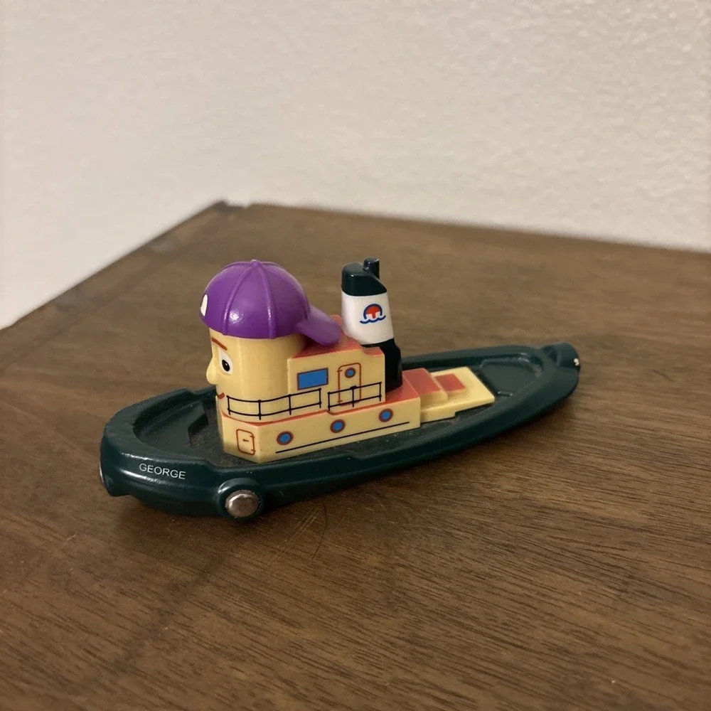 Theodore‎ Tugboat Brio Wooden Railway GEORGE Tugboat w/ Moving Eyes Magnets GUC